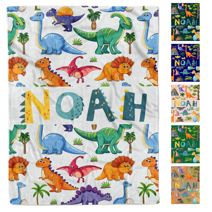 Personalized Dinosaur Baby Blanket with Name