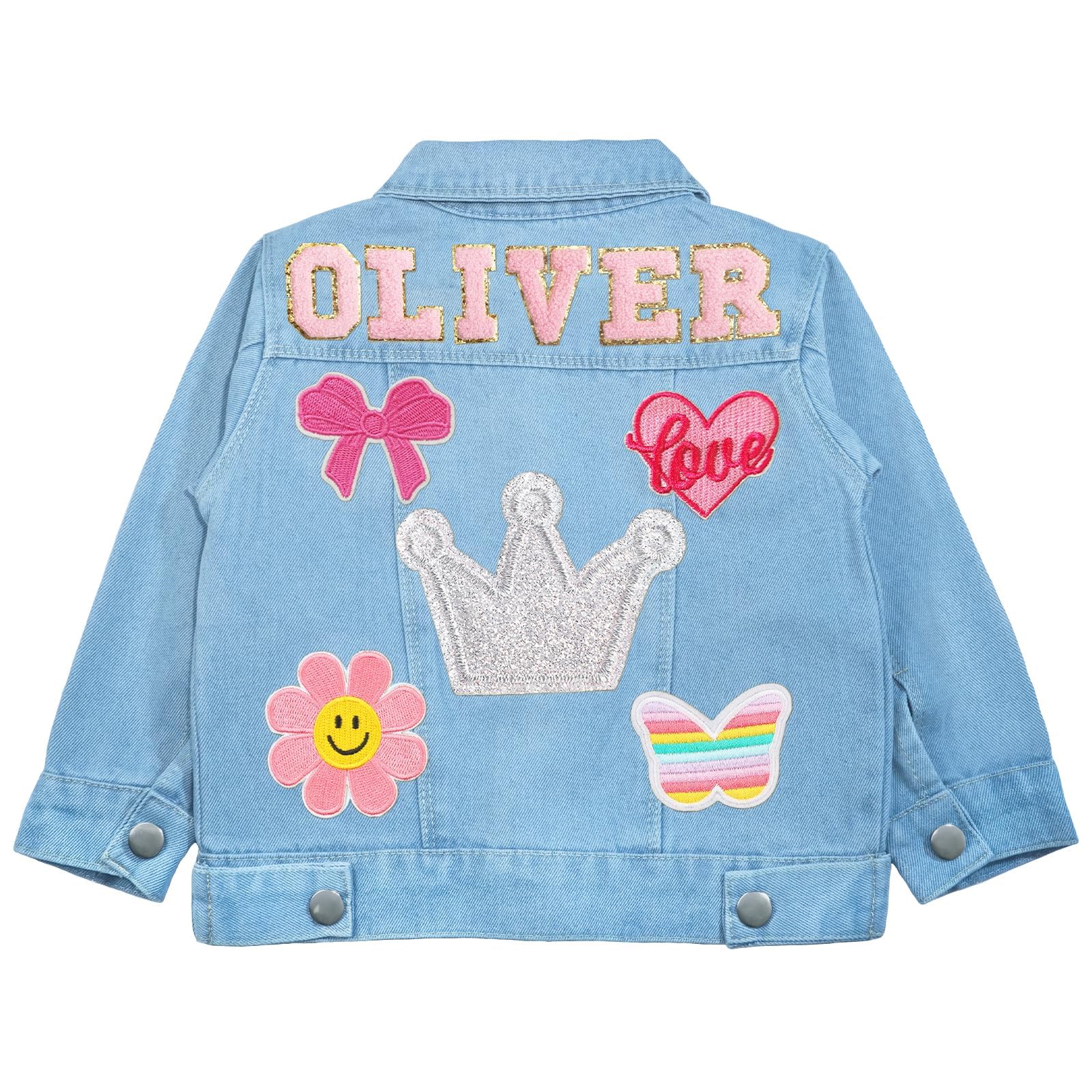 Personalized Patch Denim Jacket, Custom 1-8 Year