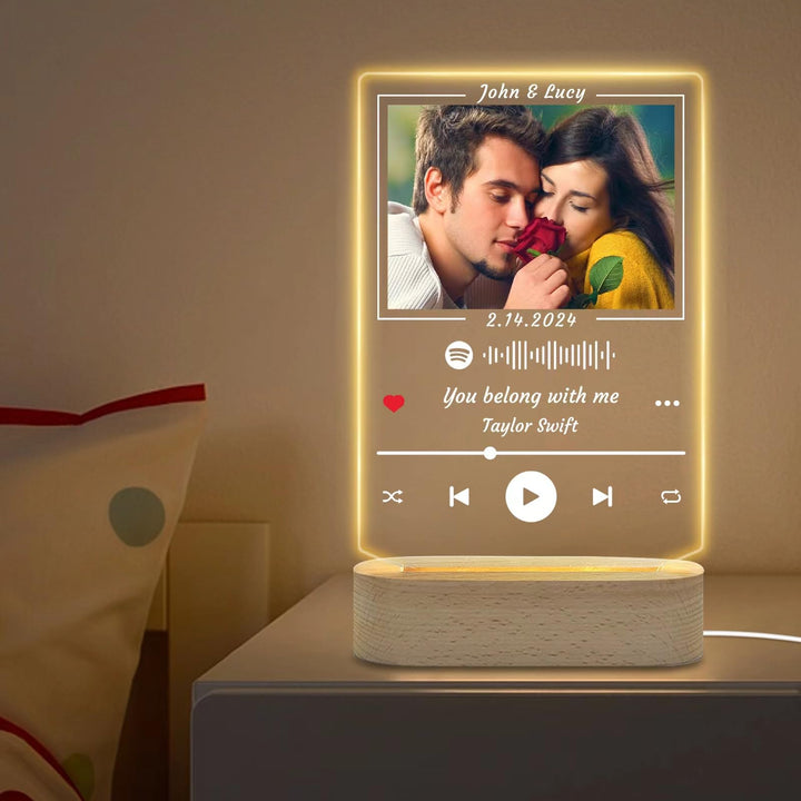 Spotify Plaque Custom Picture Gifts,Wooden Lamp