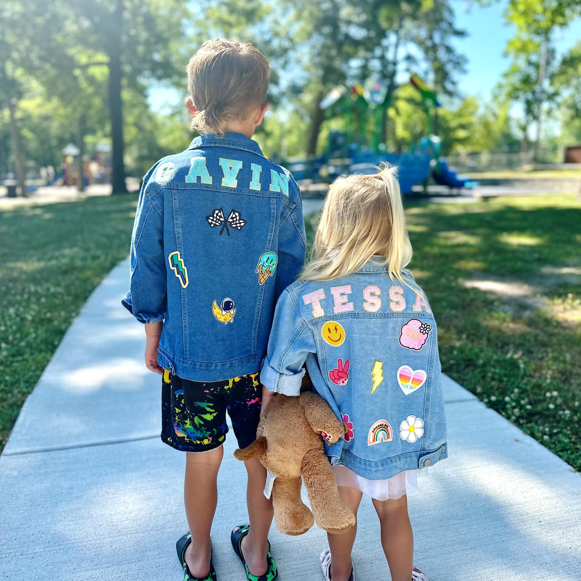 Personalized Patch Denim Jacket, Custom 1-8 Year