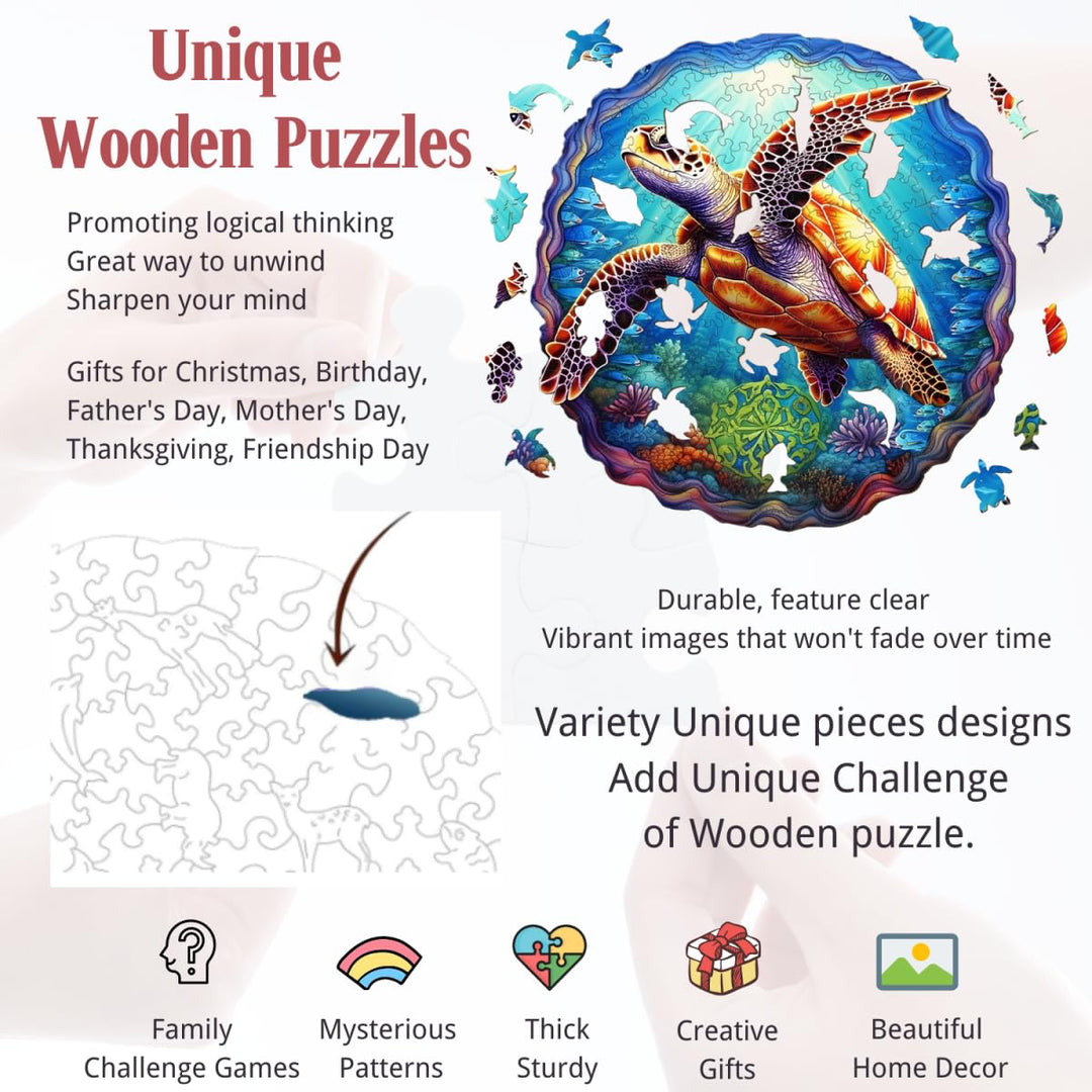 Wooden Puzzles for Adults, Turtle Puzzle