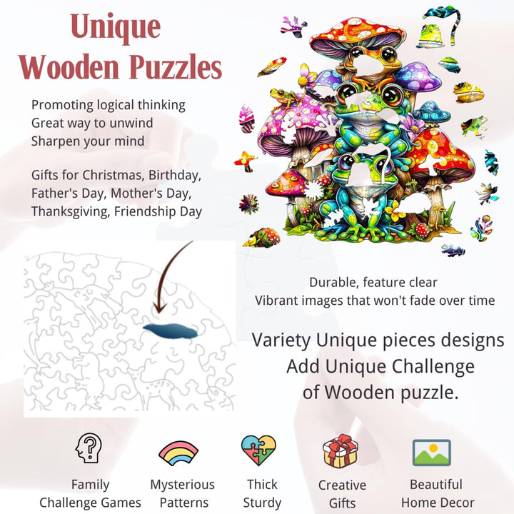 Wooden Puzzles for Adults, Frog Puzzle