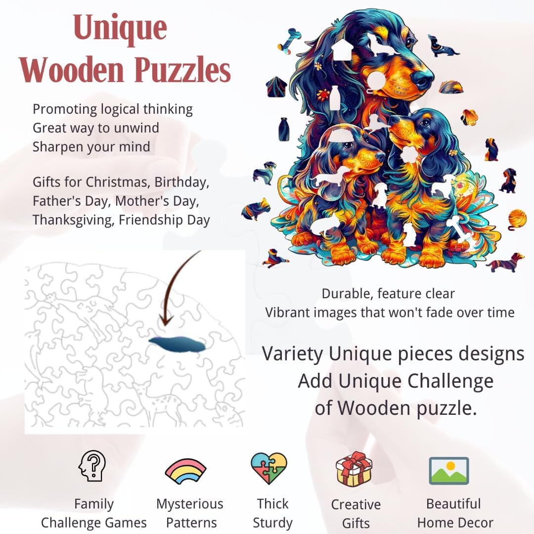 Wooden Puzzles for Adults, Dog Puzzle