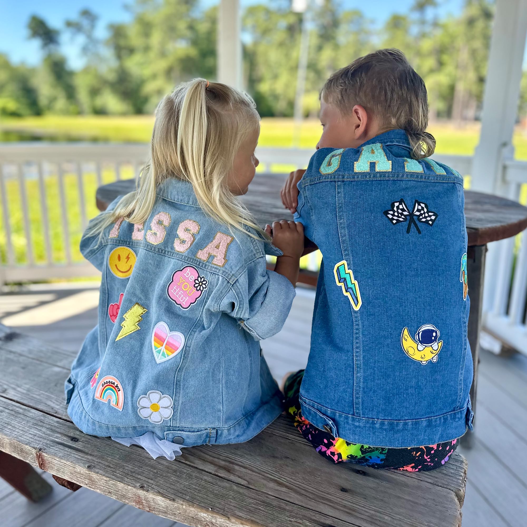 Personalized Patch Denim Jacket, Custom 1-8 Year