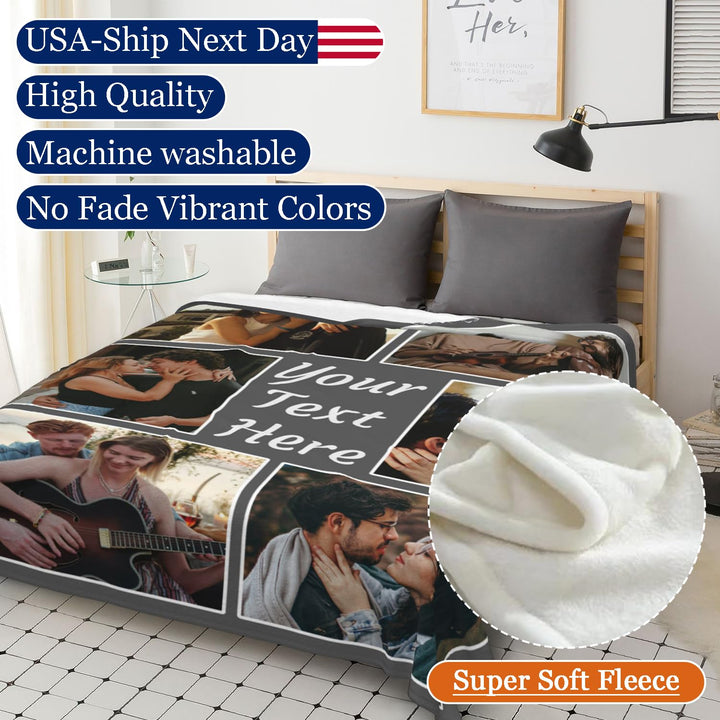 Custom Blanket with Picture Customized Photo Blankets