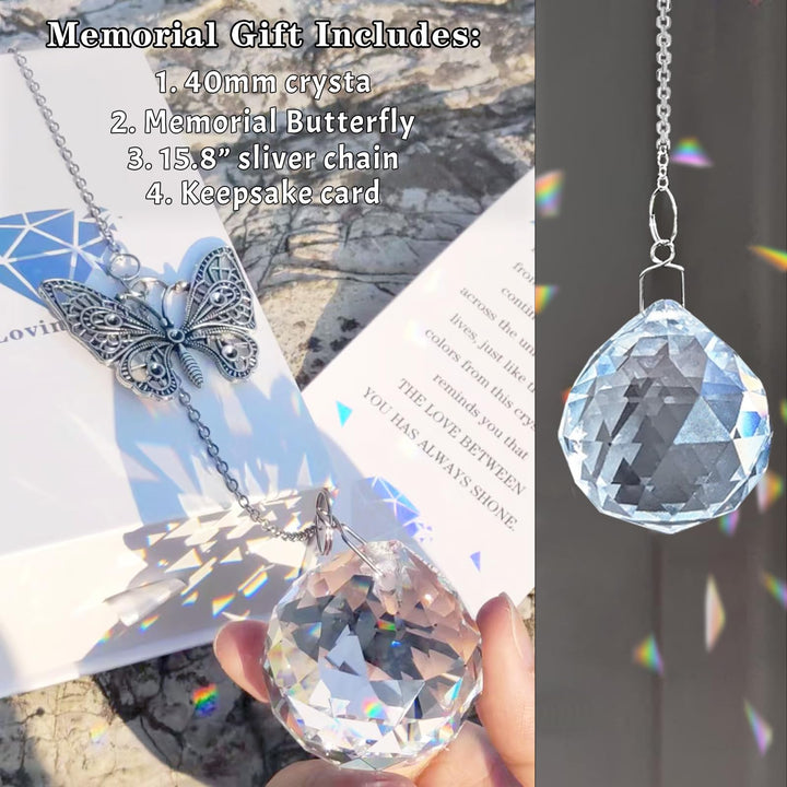 Memorial Gifts Crystal Ball Refracts Rainbow Light