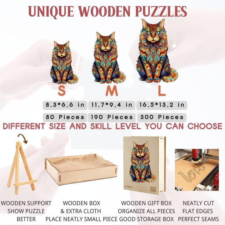 Wooden Puzzles for Adults, Cat Puzzle