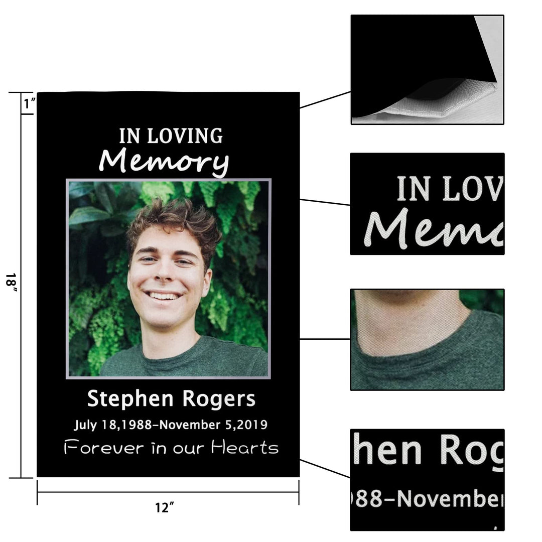 Custom Memorial Flag with Photo Name Date