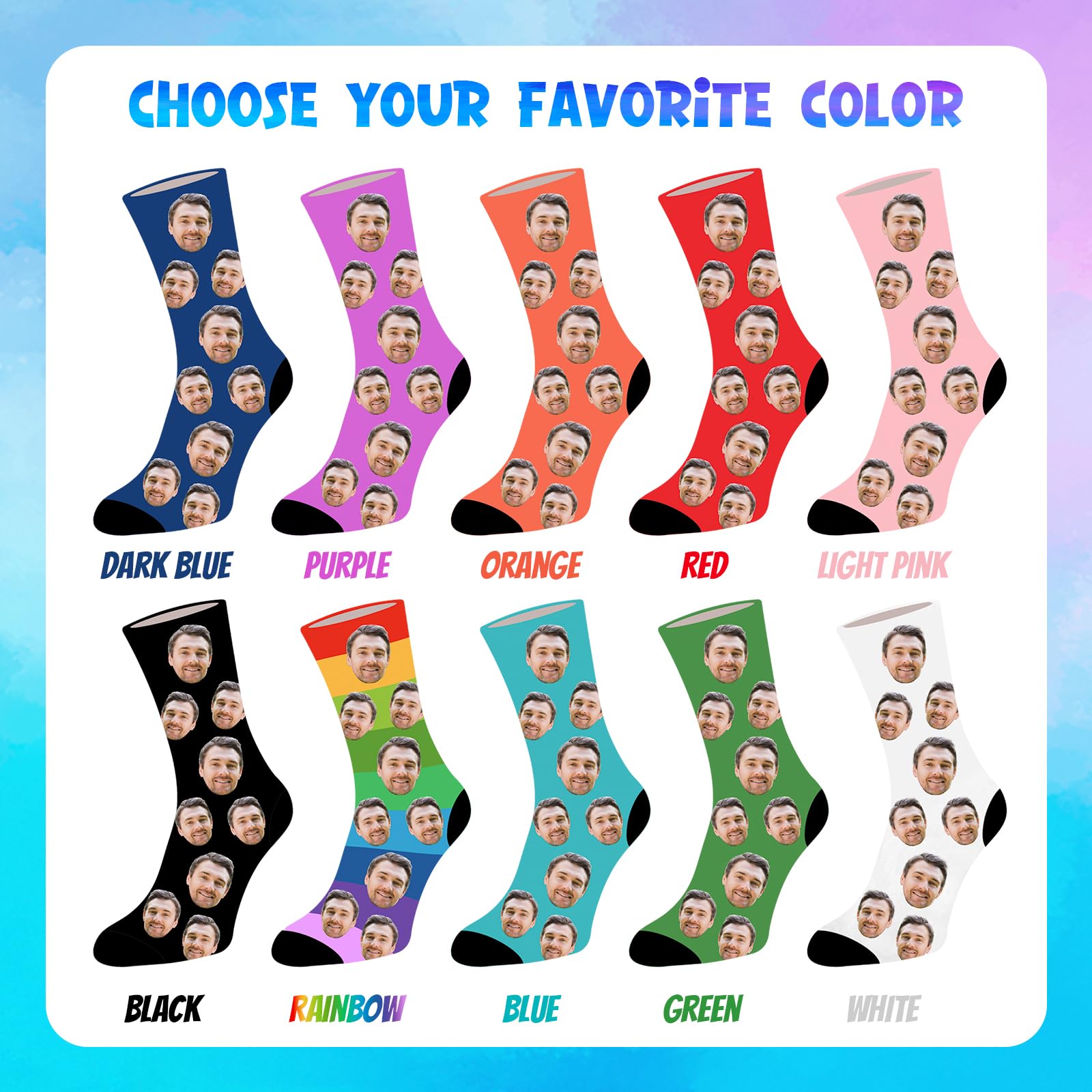 Personalized Gifts , Print Your Face Clearly on Socks