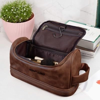 Personalized Leather Toiletry Bag for Men