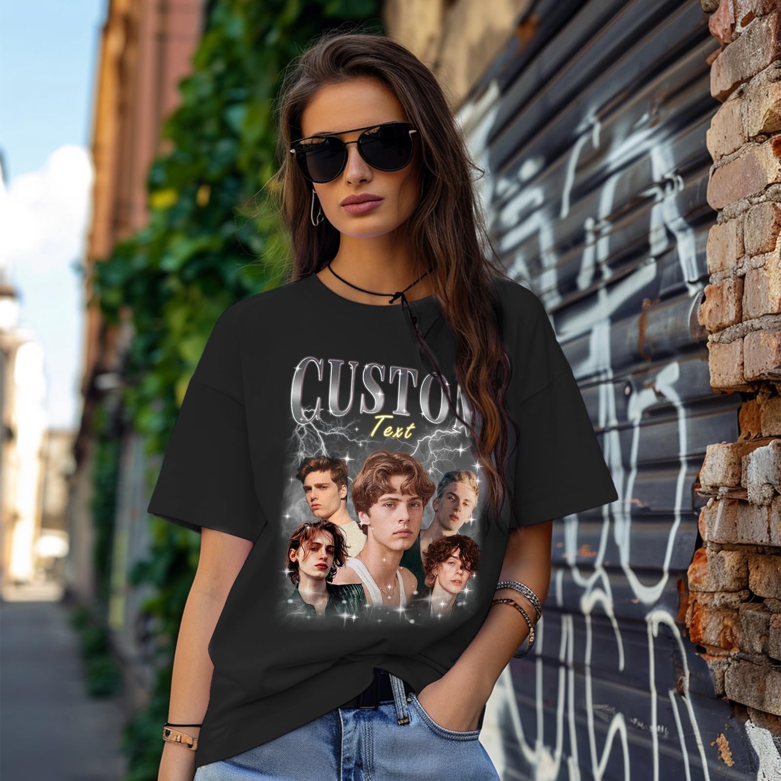 Cotton Vintage Photo Tee Shirt