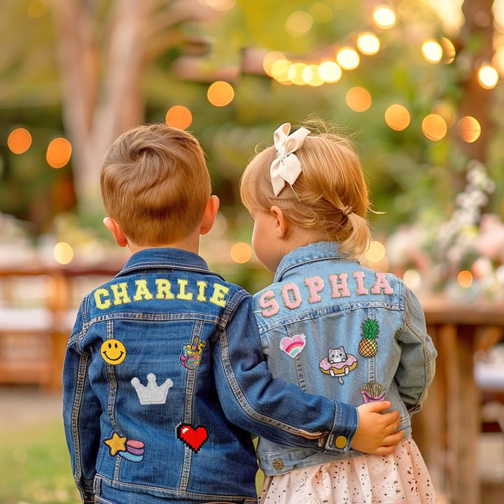 Personalized Patch Denim Jacket, Custom 1-8 Year