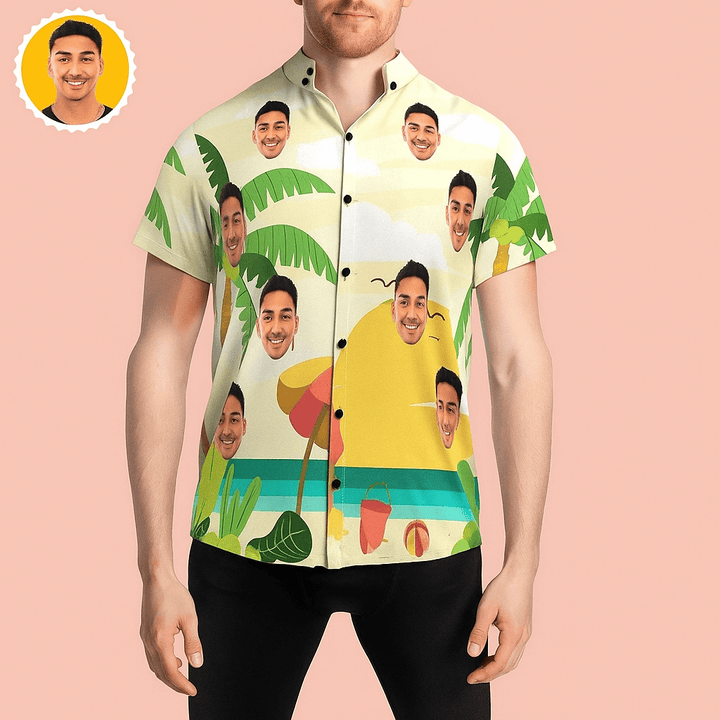 Custom Hawaiian Shirts Holiday Beach Party Shirt With Face