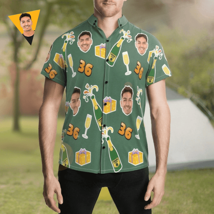 Personalised Hawaiian Shirt with Face Custom Hawaiian Outfit For Birthday